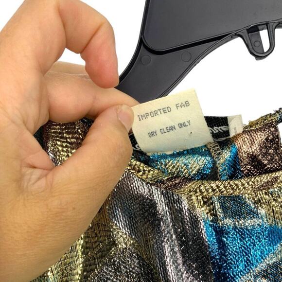 Helene St. Marie Vintage Metallic Short Sleeve Top Size Medium - Picture 6 of 7